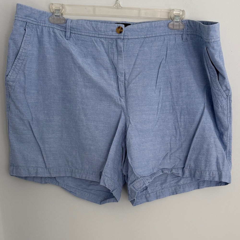 Talbots Light Blue Cotton-Blend Chino Shorts